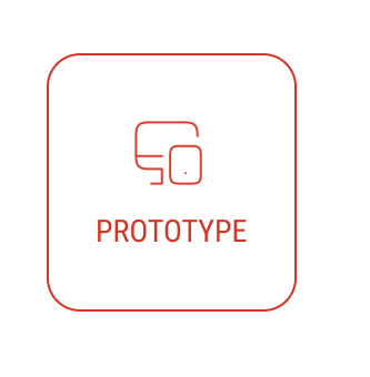 An icon showing a desktop and tablet for the step 'Prototype' in the process.