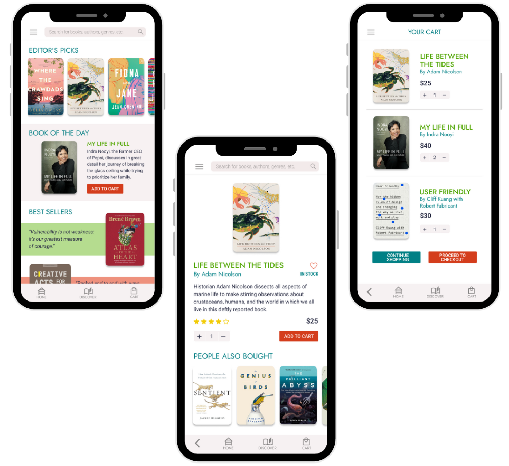 Grid of the app's user interface