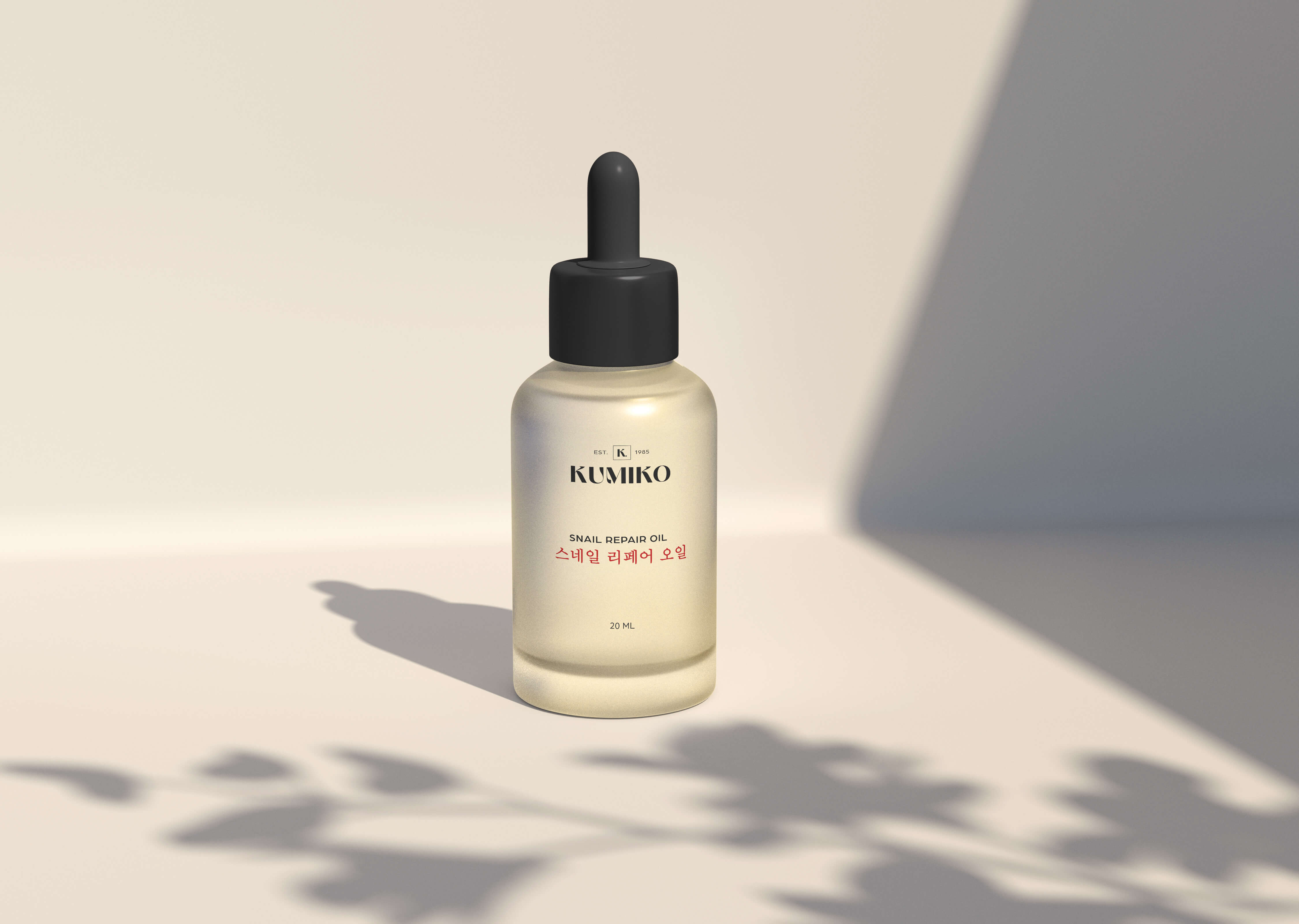 A dropper bottle of a Kbeauty brand