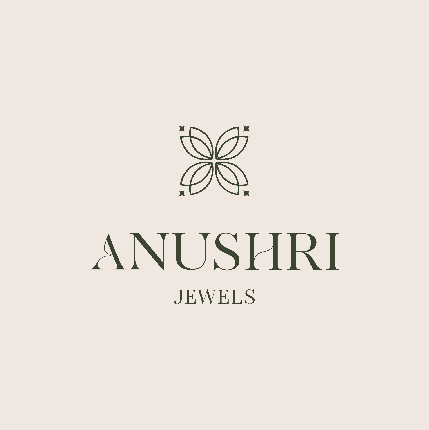 Anushri Jewels logo beige and green