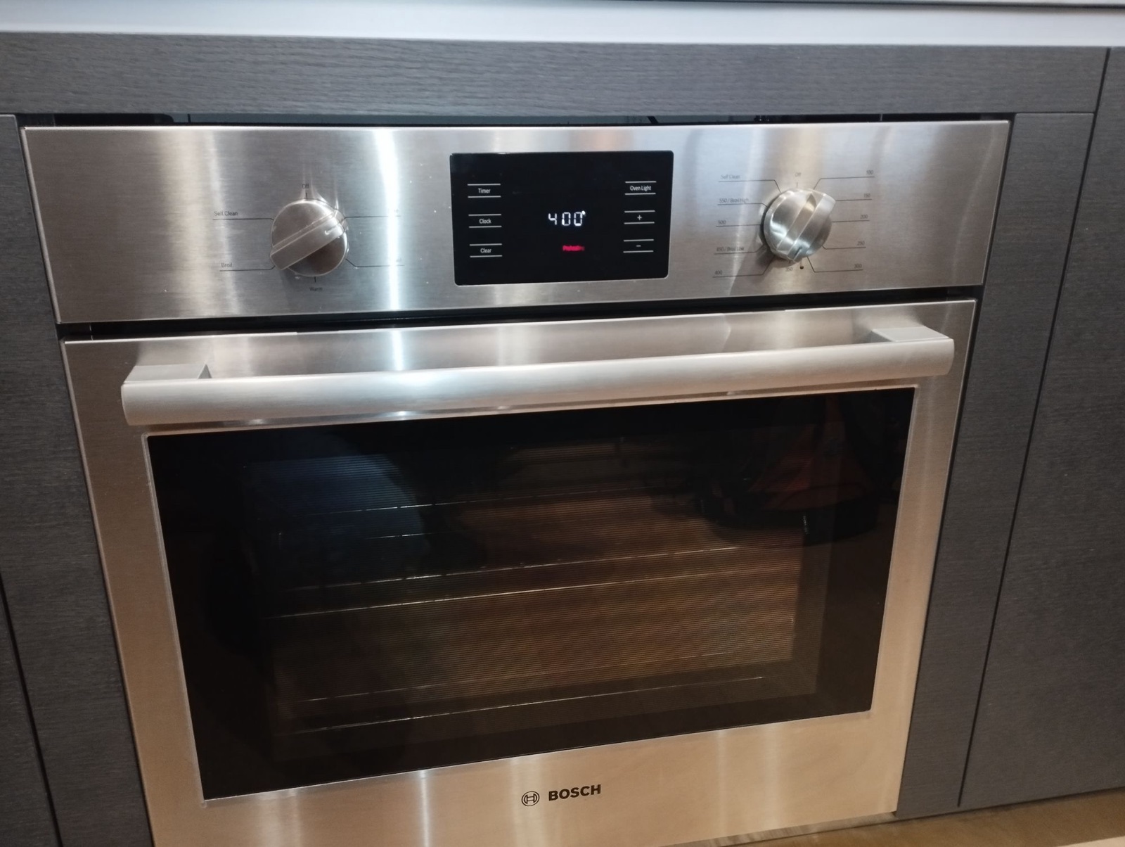 Bosch built-in wall oven in a NYC kitchen