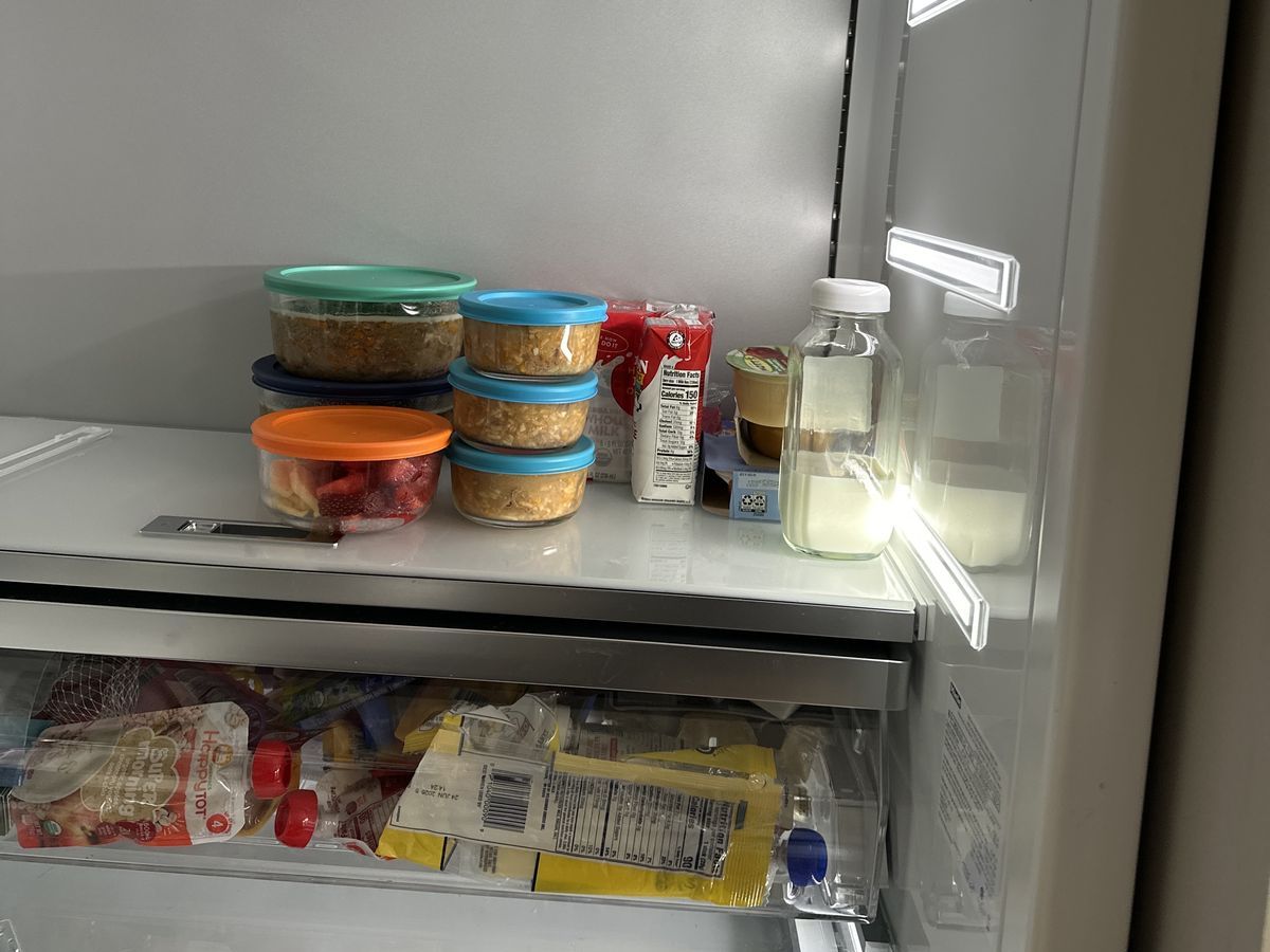 Miele refrigerator shelf with interior LED lighting