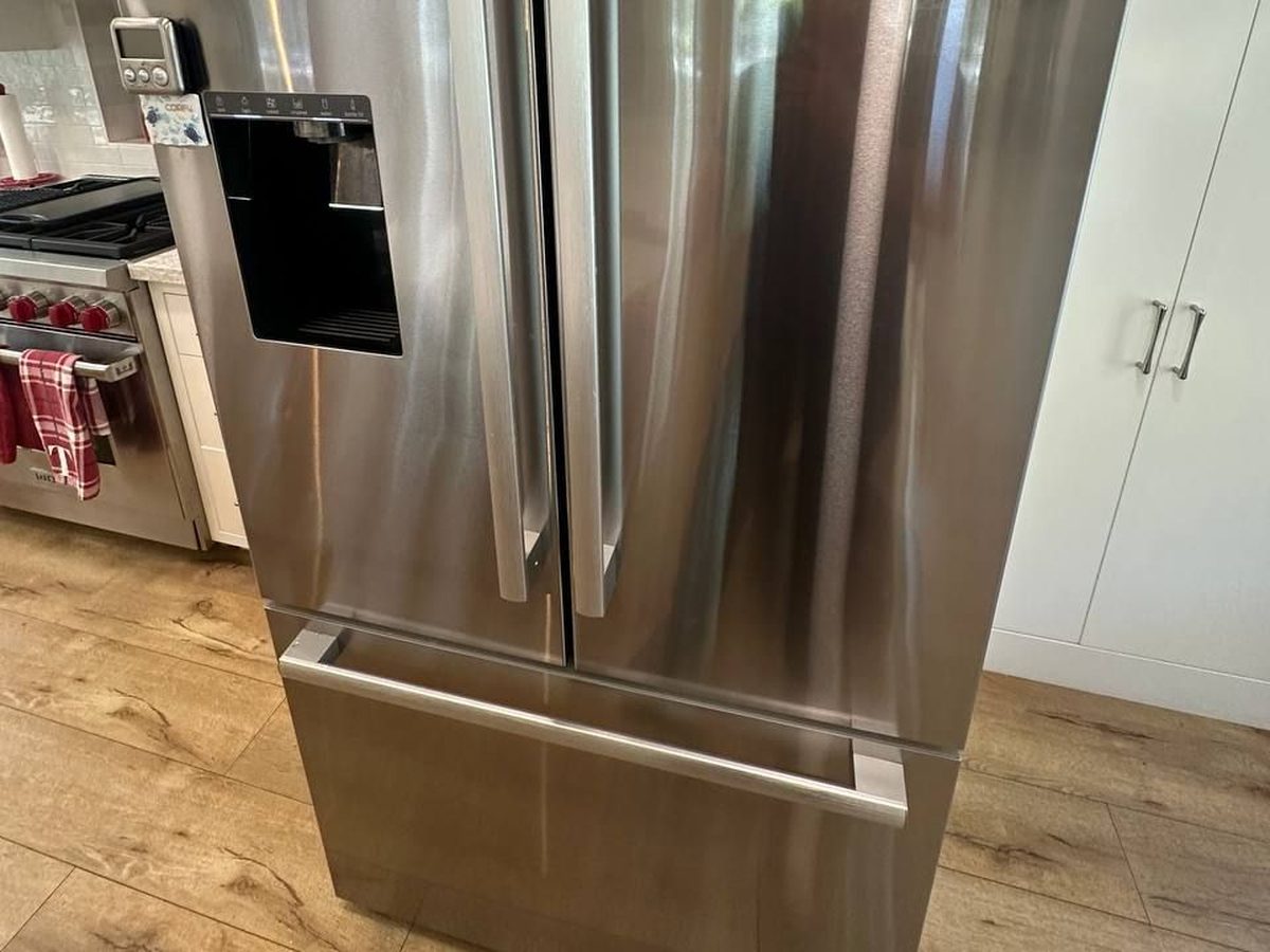 Bottom freezer section of a Bosch 800 Series refrigerator
