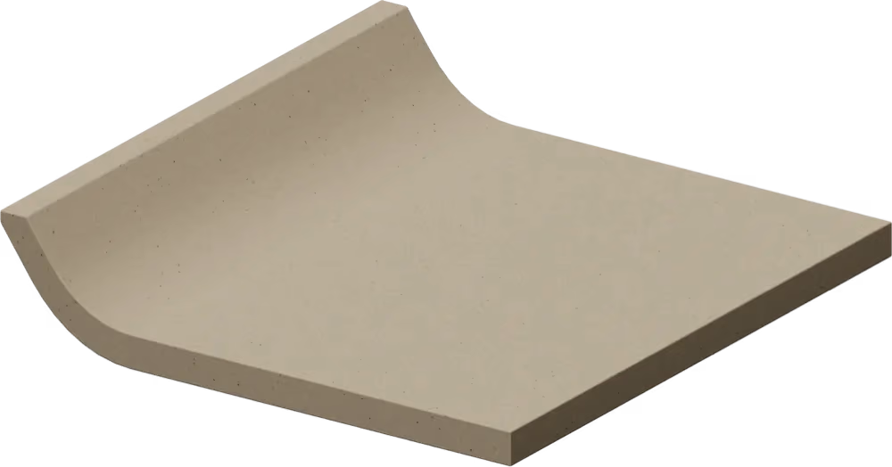 Coved skirting tile