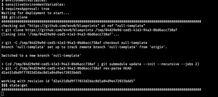 env0 Deployment Step Logs