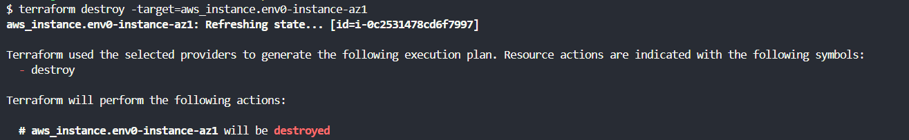 Terraform destroy -target 
