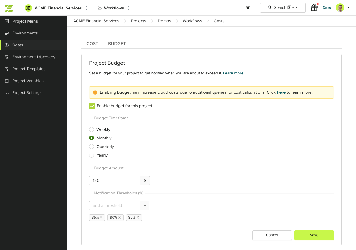 env zero Cloud Cost Management - Terraform Cloud alternative