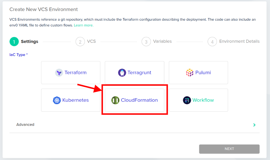 How to run CloudFormation env0 without a template