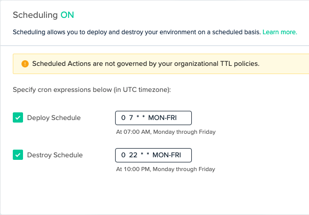 Scheduled Actions in env0