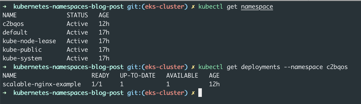 Set up Namespace + Deployment
