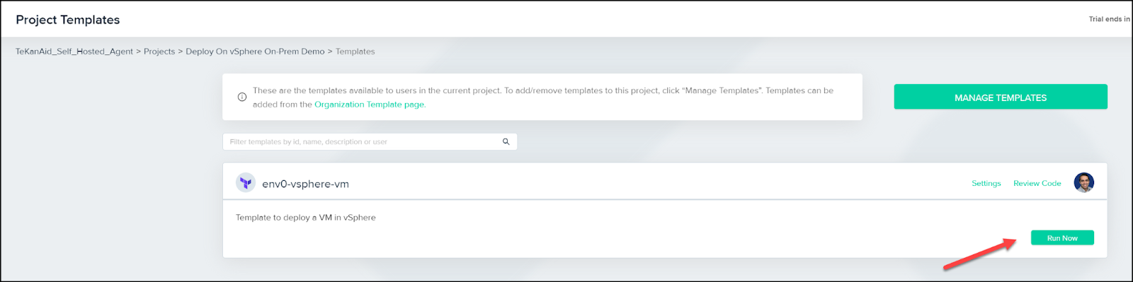 Deploy an environment