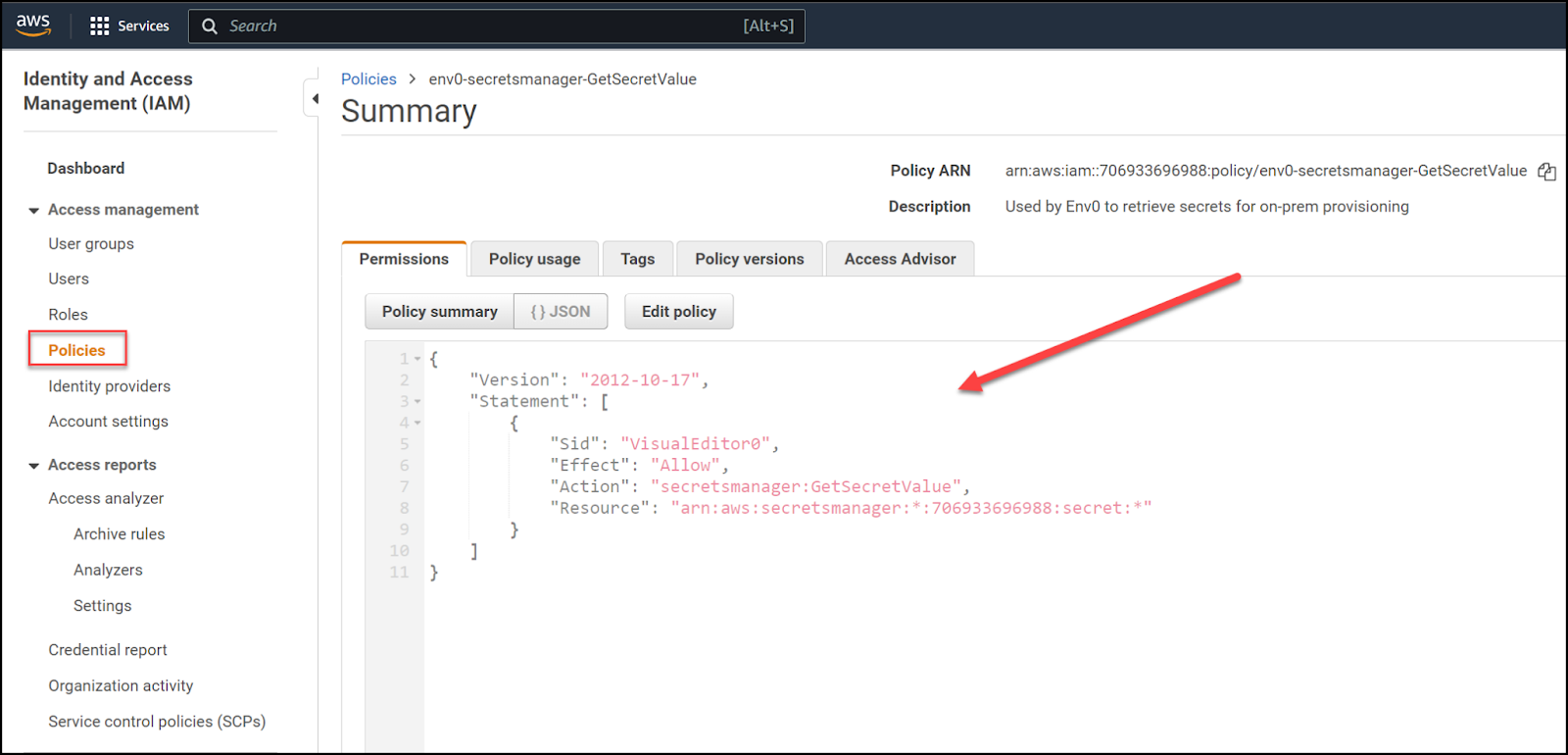Create an AWS user