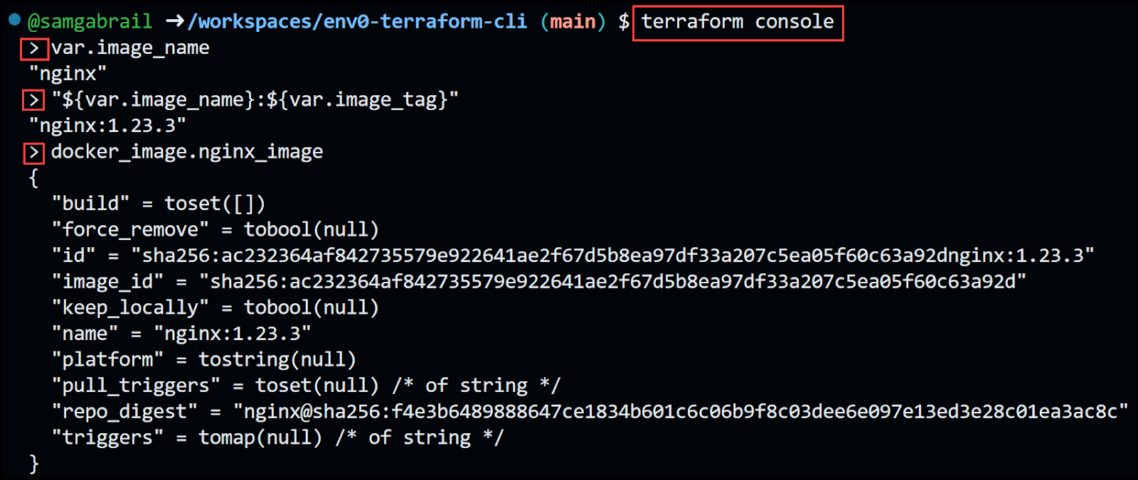 terraform console: Experiment with Expressions and Functions