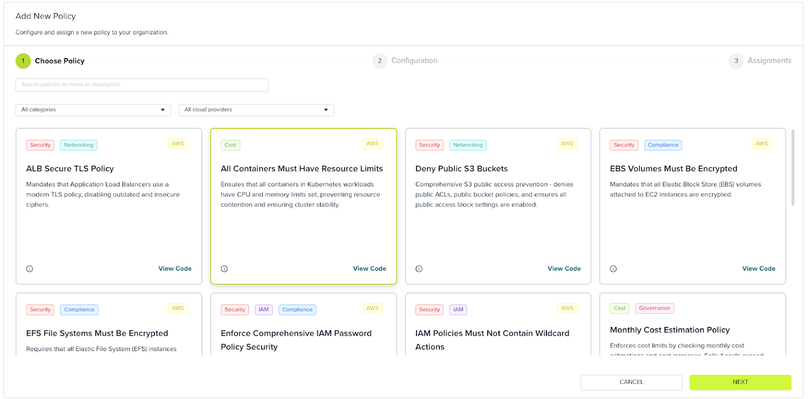 Apply policies in seconds
