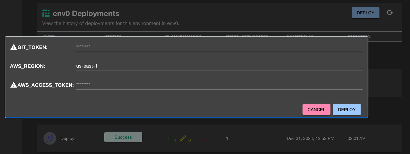 Access Detailed Environment Views