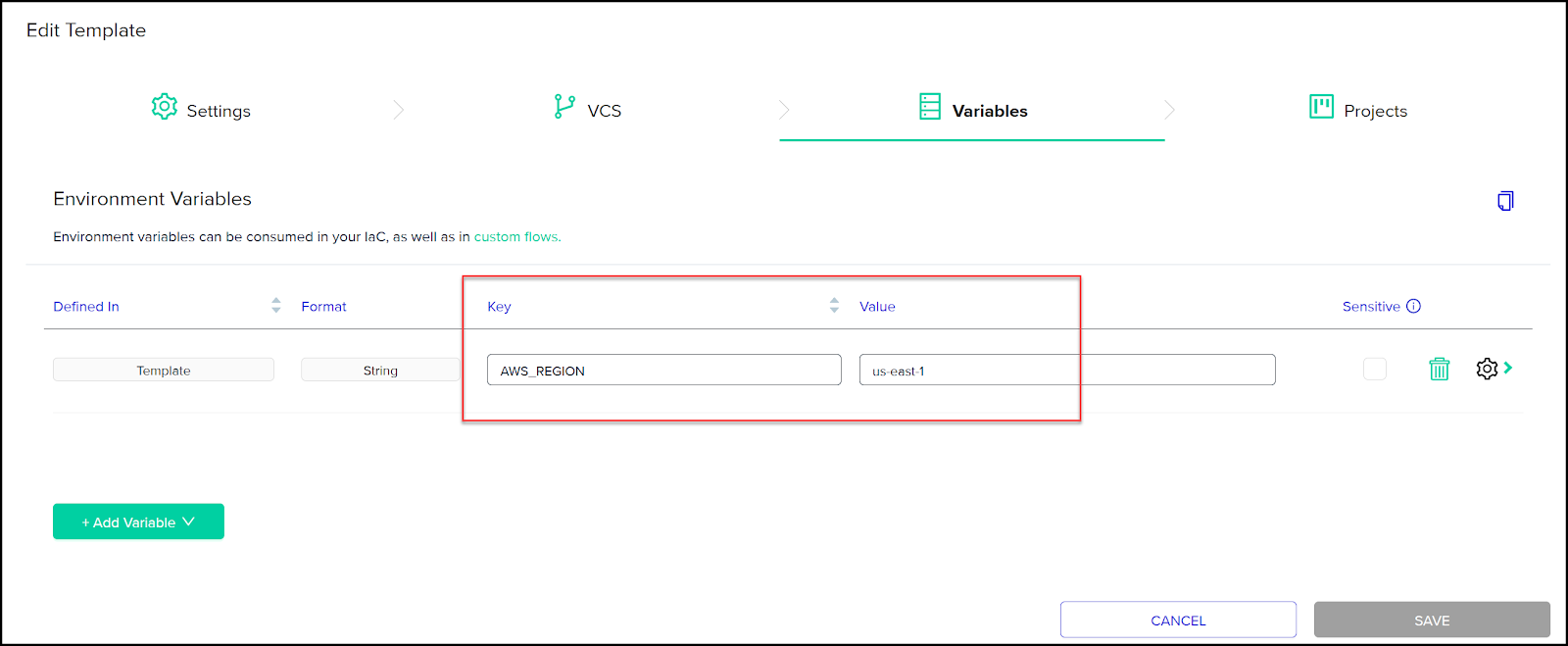 1. Create an env0 Template for CloudFormation