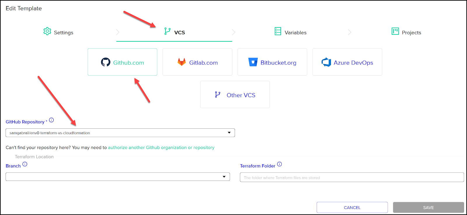 1. Create an env0 Template for Terraform