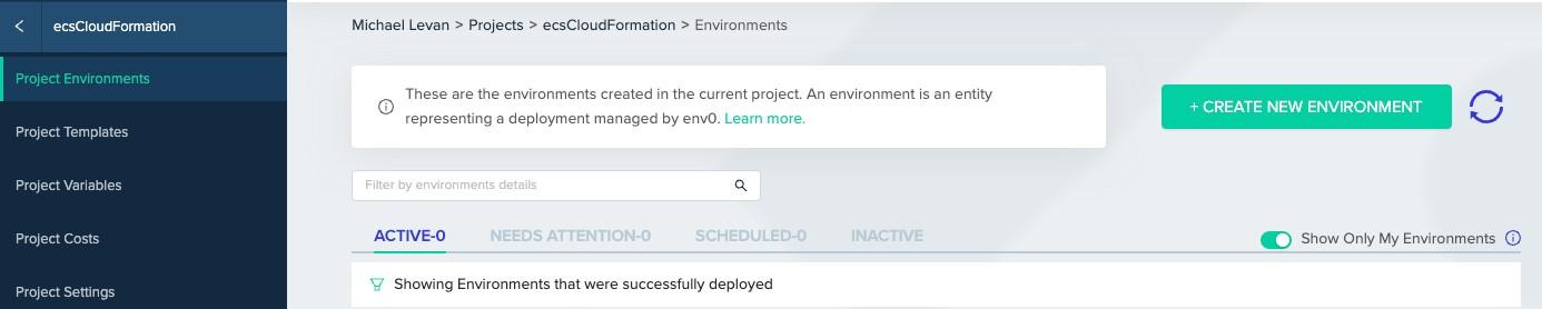Deploy AWS ECS Resources with CloudFormation and env0