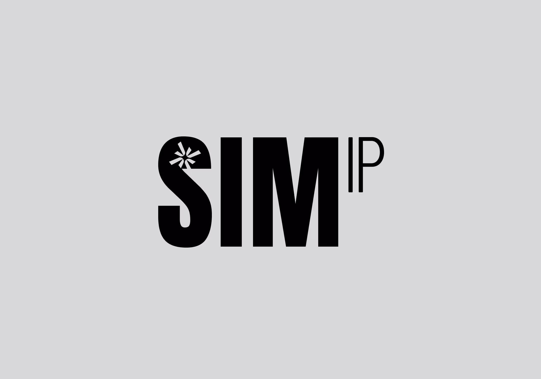 A logotype of the word SIM IP