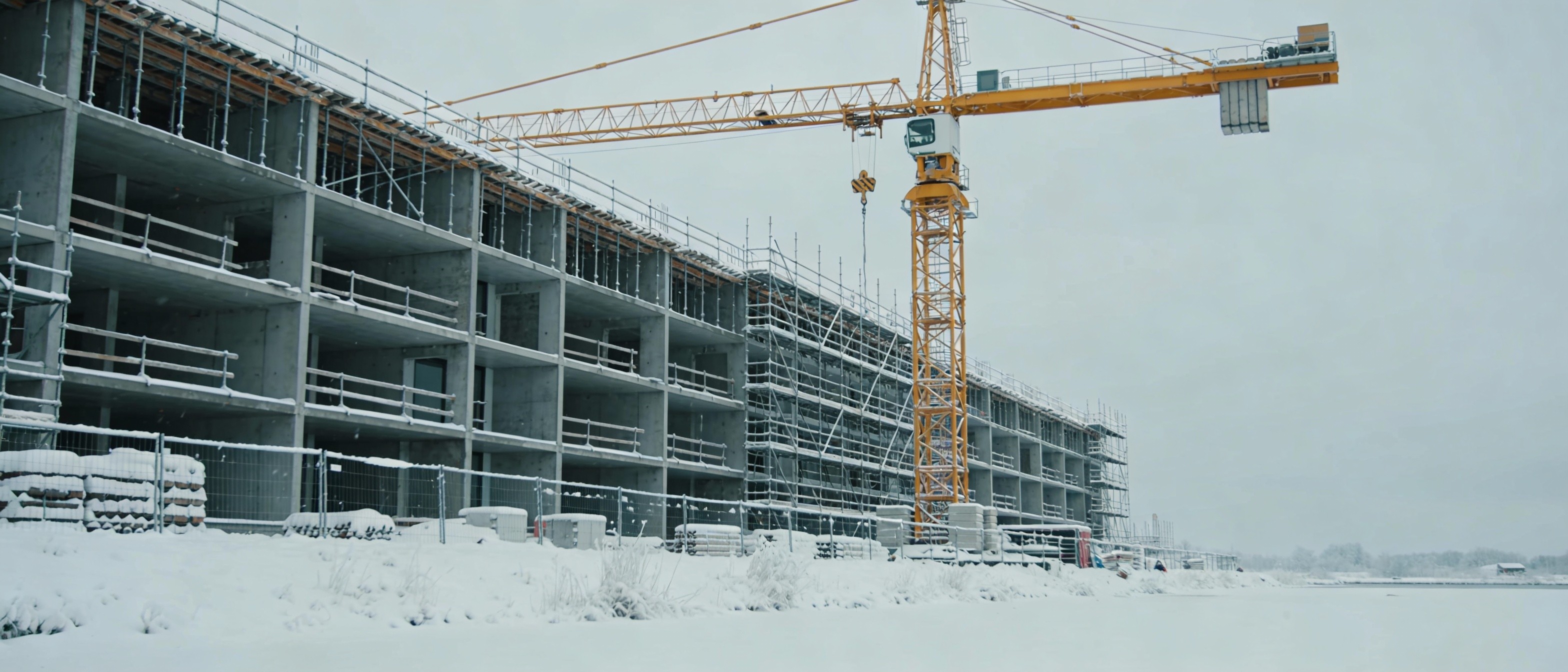 Sneeuw en onwerkbare werkdagen in de bouw