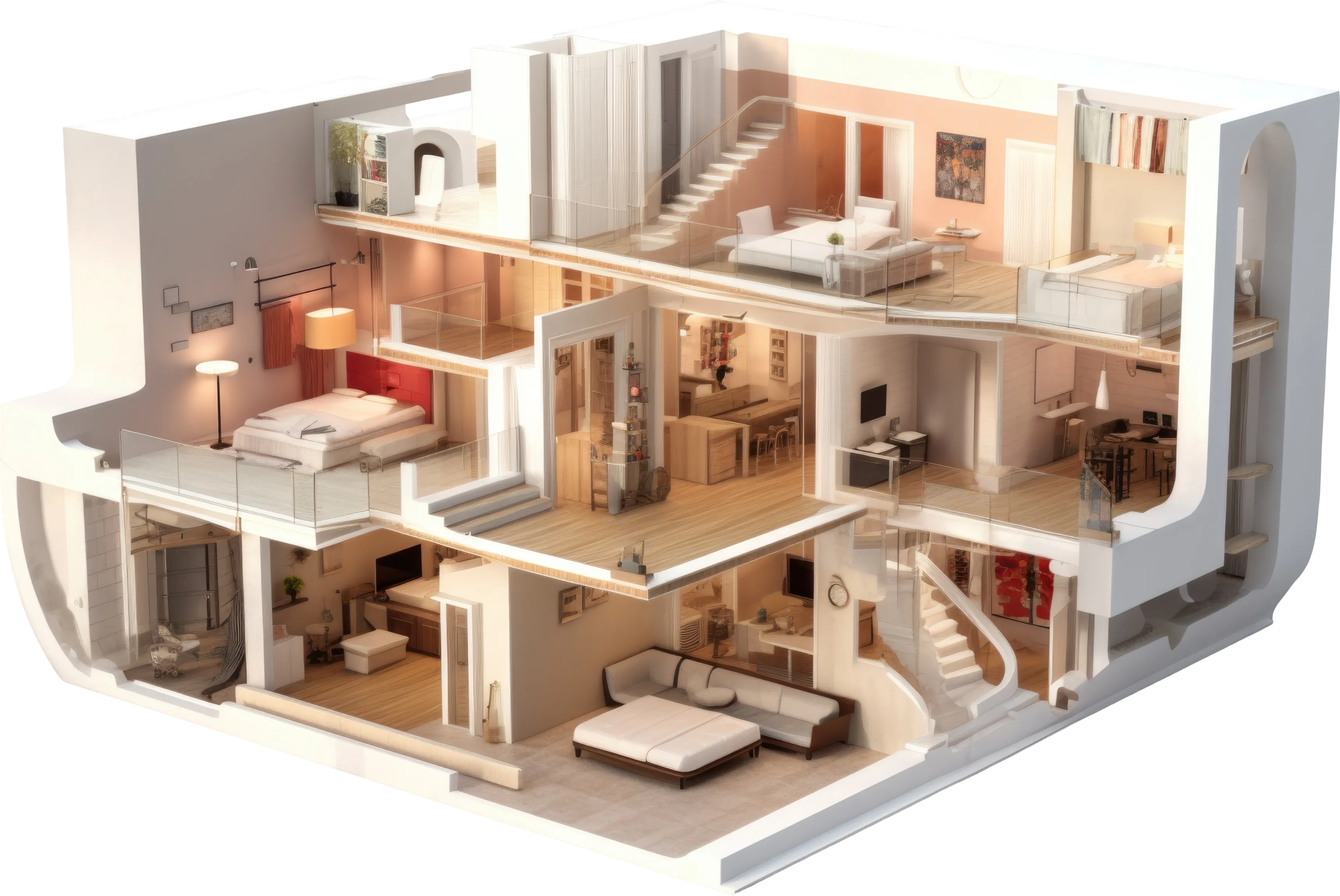 3D scene of a building