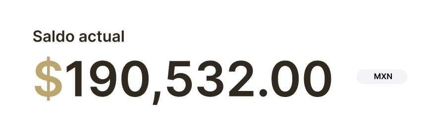 Saldo actual: 190,532.00 MXN