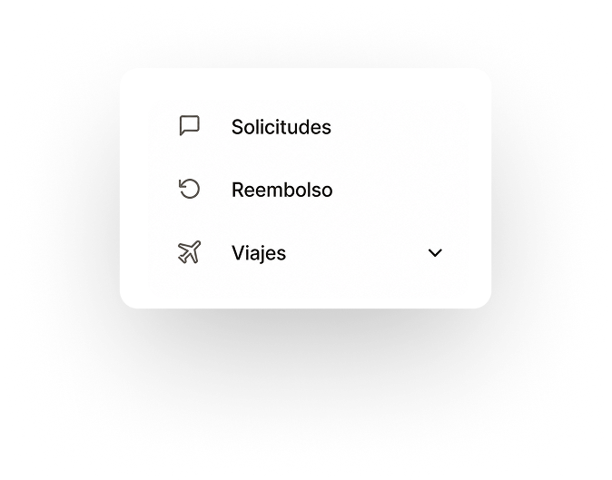 Solicitudes, reembolso y viajes