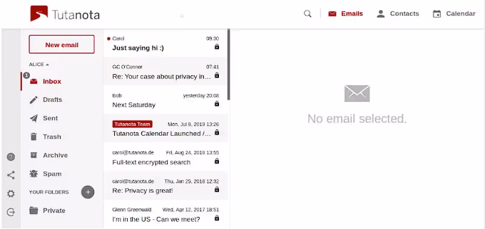 Image of Tutanota platform