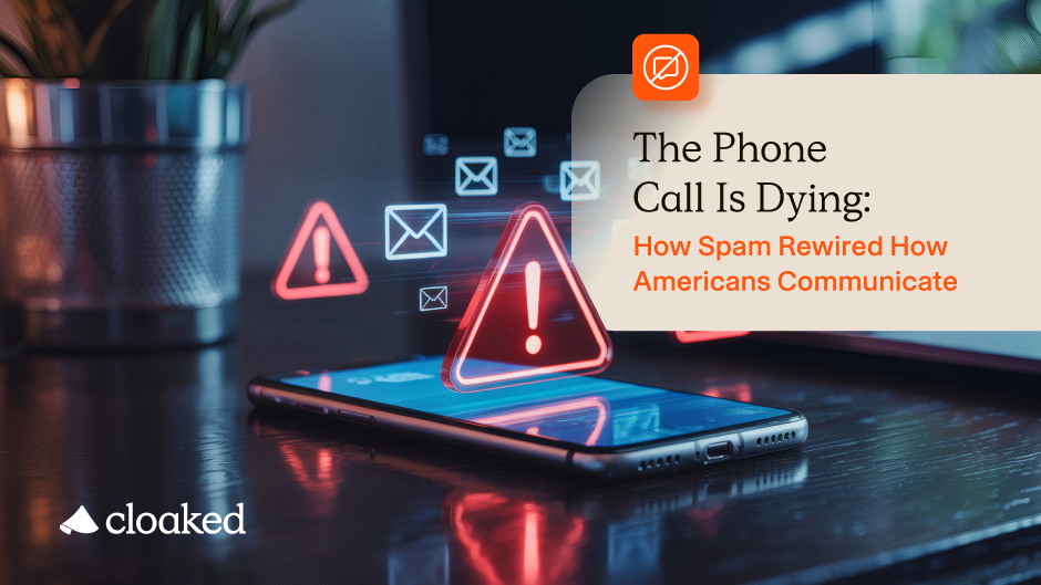 Smartphone displaying spam warning alerts with red caution icons and message symbols, illustrating rise of robocalls and how spam is changing phone communication in America