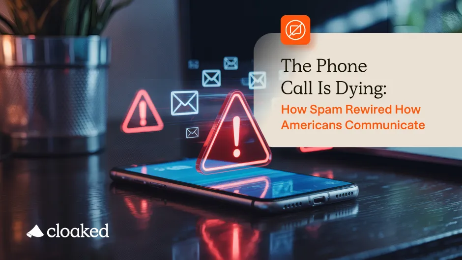 Smartphone displaying spam warning alerts with red caution icons and message symbols, illustrating rise of robocalls and how spam is changing phone communication in America