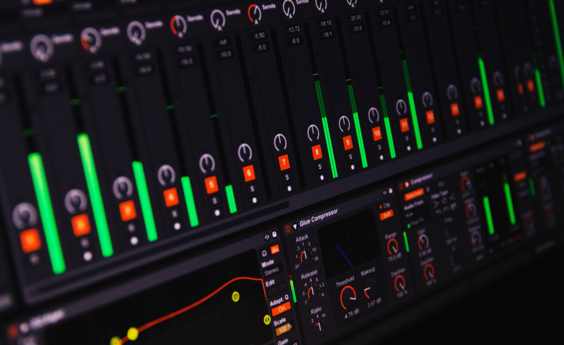 music levels on screen