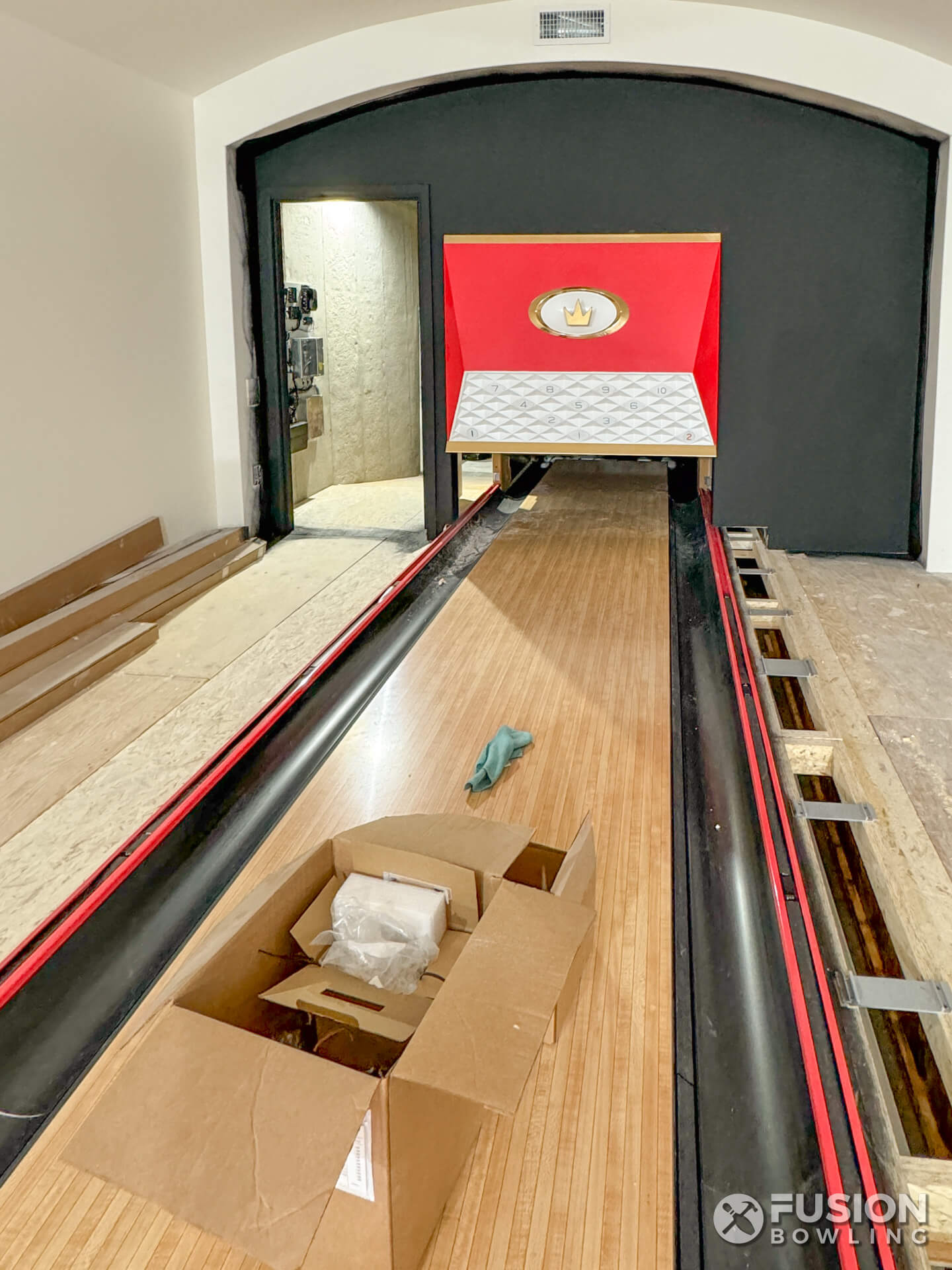 Private bowling alley equipment being built in an Arizona home.