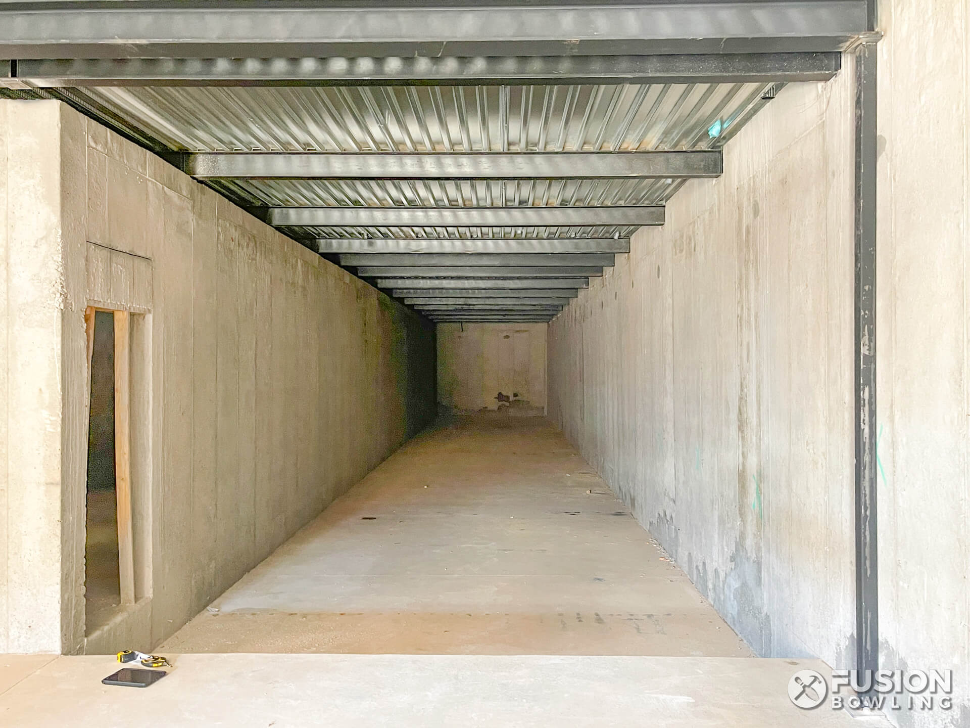 Concrete room under construction.