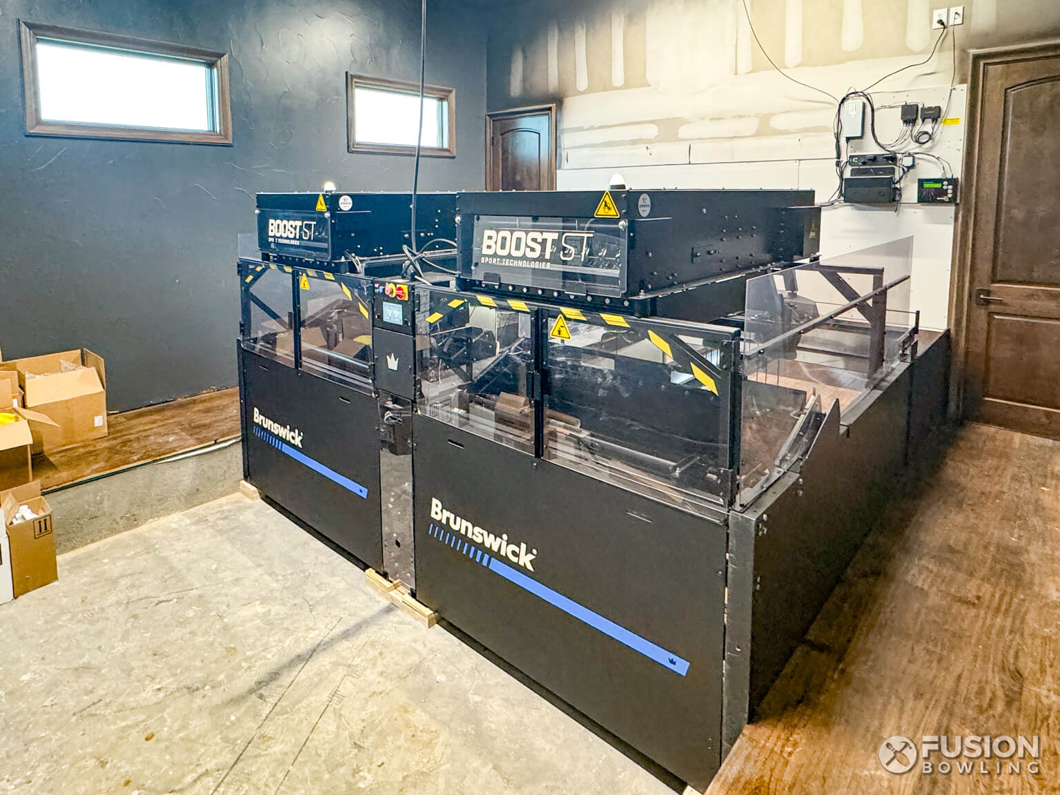 Brunswick Boost automatic pinsetter machines in a home.