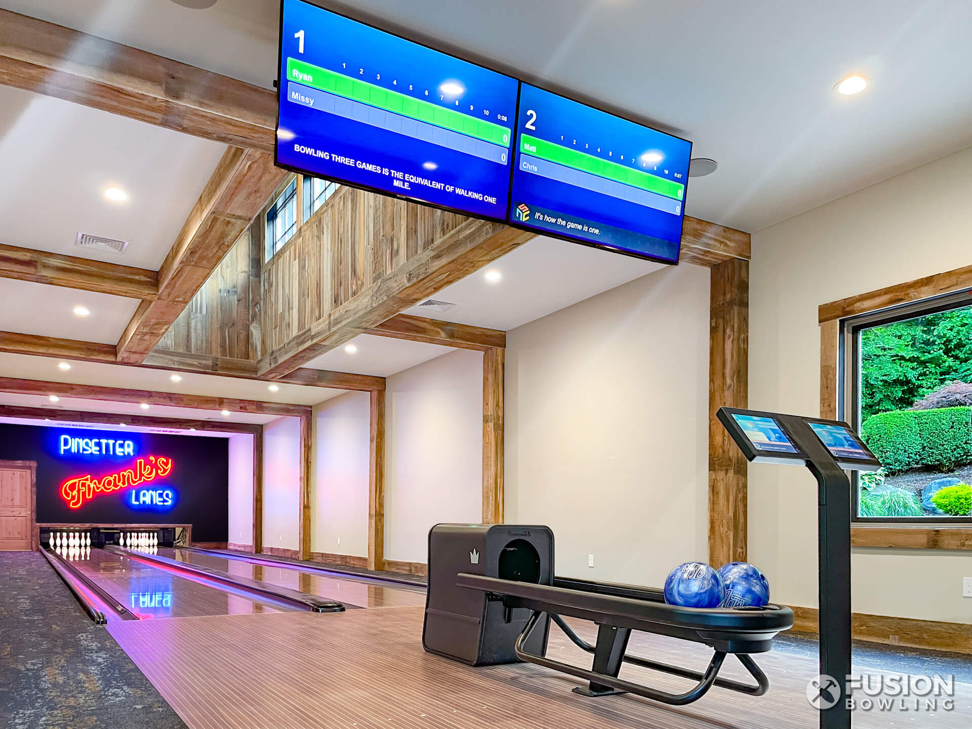 Home residential bowling alley lanes installed in New Jersey by Fusion Bowling.