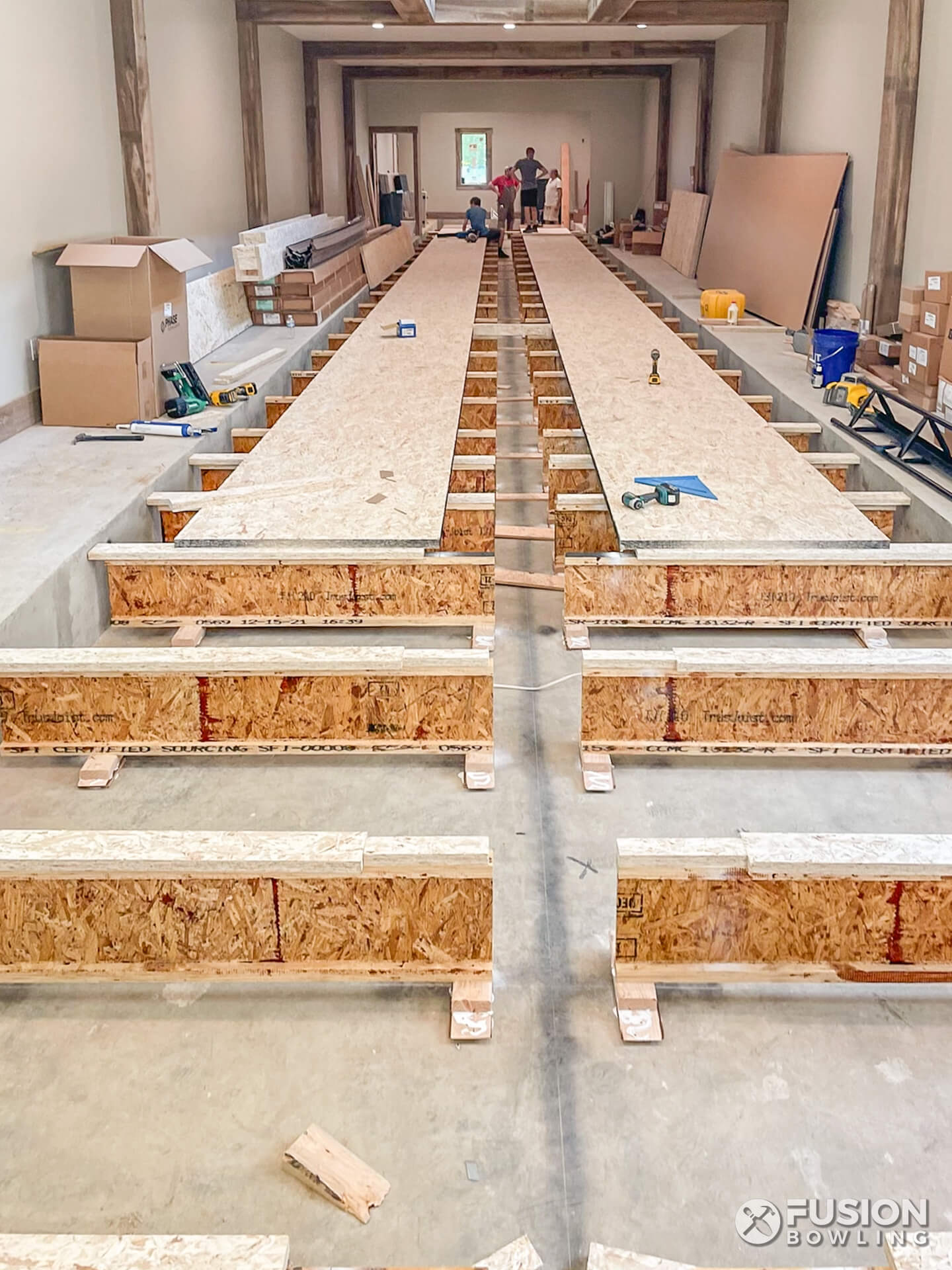 Fusion Bowling's construction crew builds a residential bowling alley in a home in New Jersey.