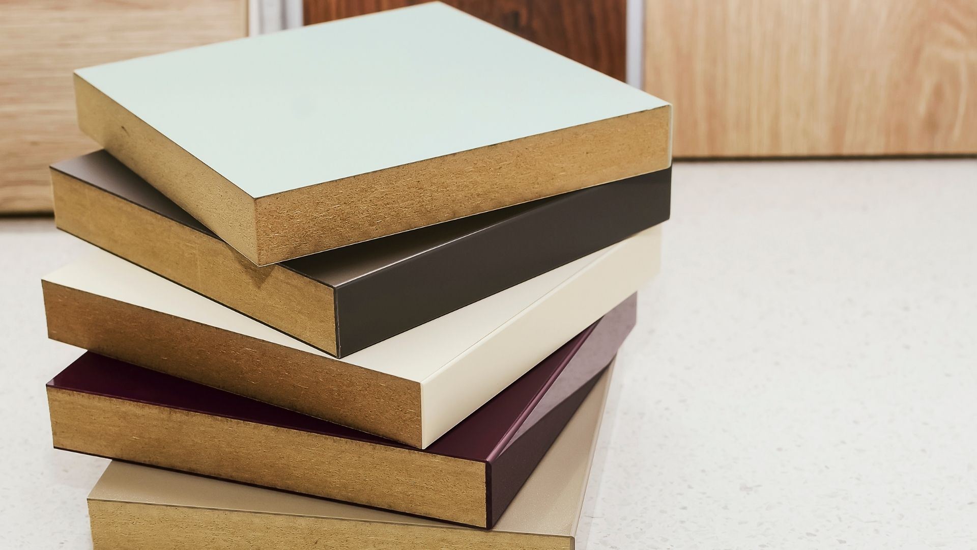 multi-coloured samples of mdf