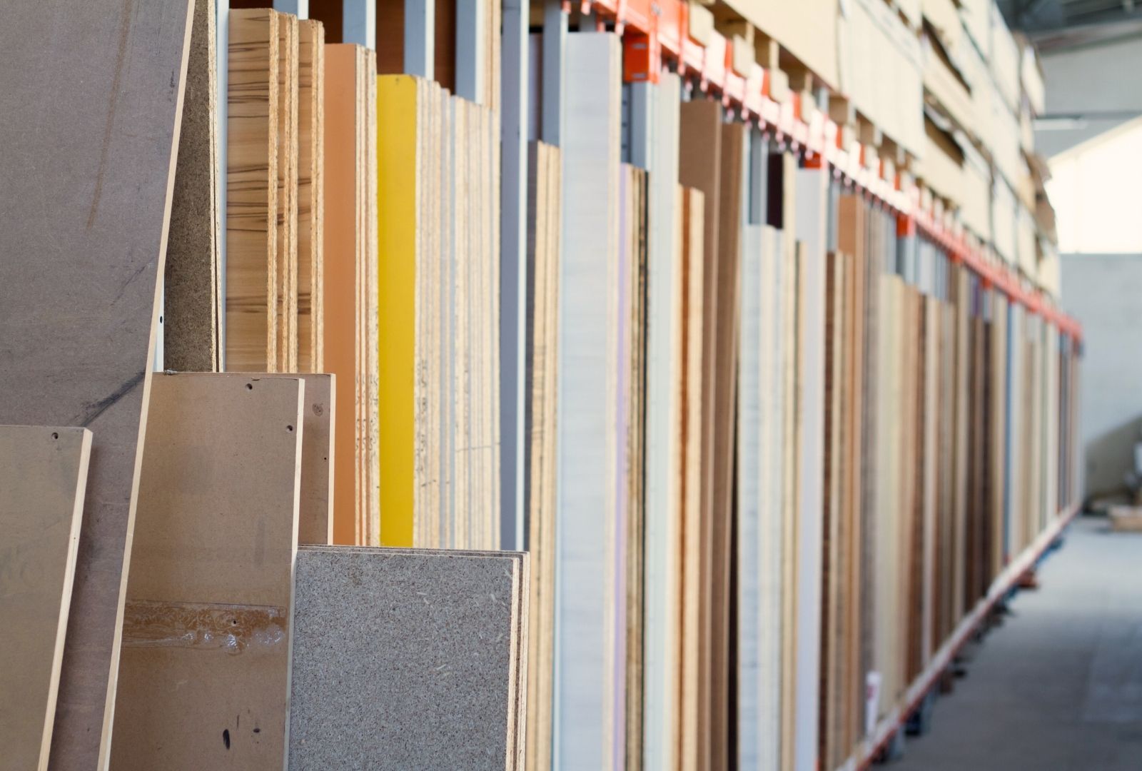 mdf and plywood boards stacked