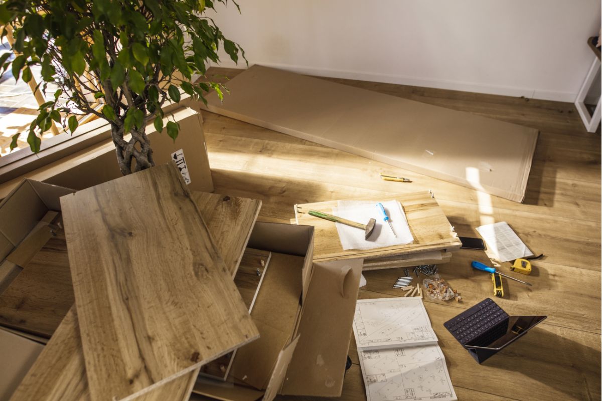 particle board used for flat-pack furniture