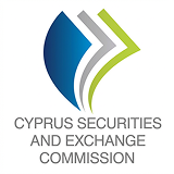 Logo of Cyprus Securities and Exchange Commission with abstract blue, gray, and green curved shapes.