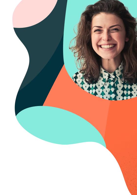 CleverReach Designelement mit lächelnder Frau