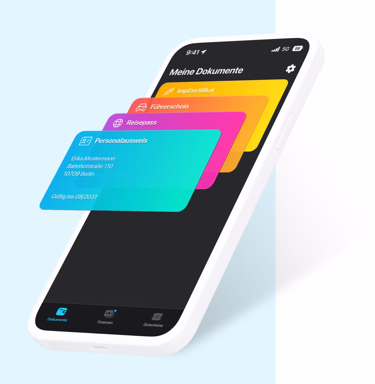 iPhone Mockup mit WebID Wallet Screen