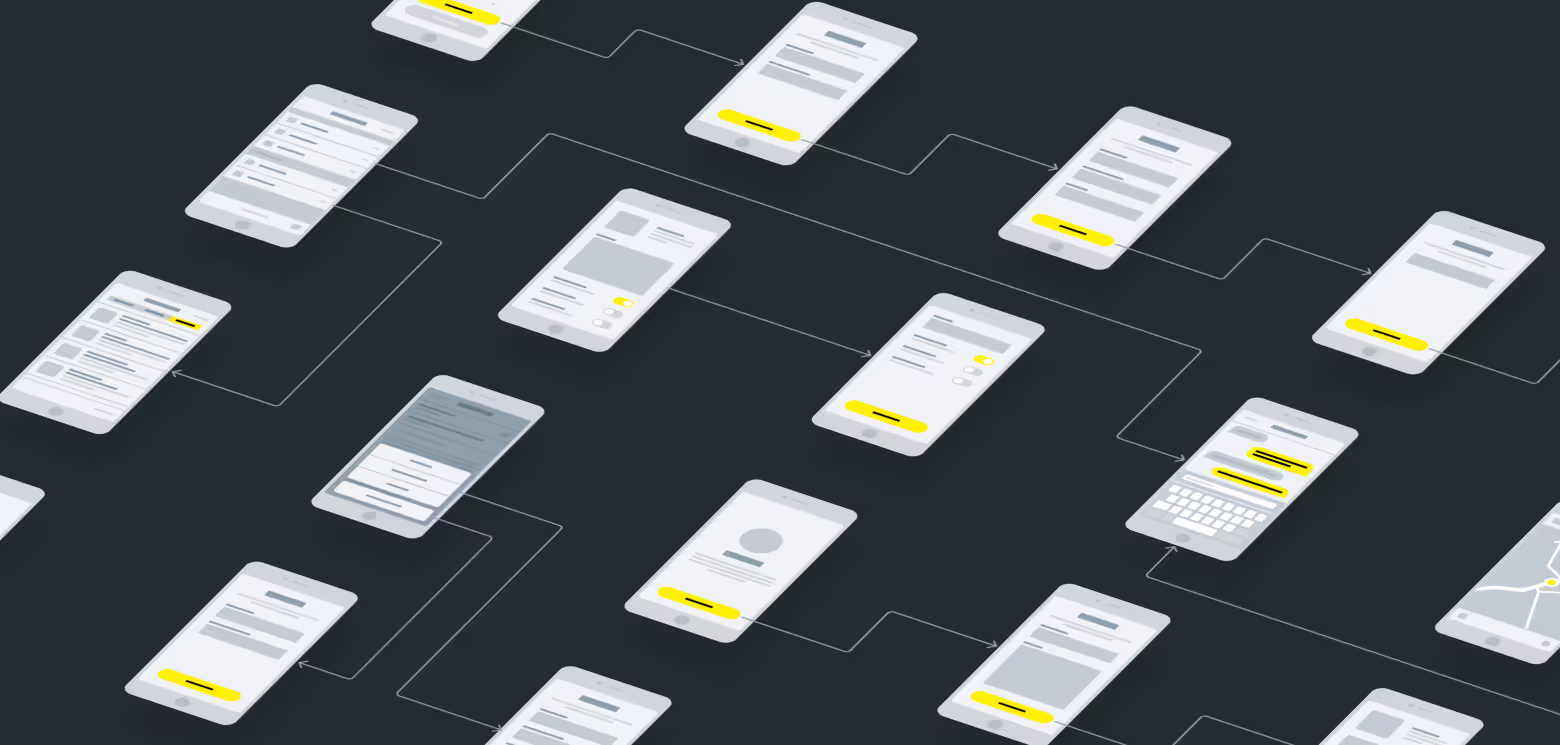 Klickflow der EWE Go App auf schwarzem Hintergrund