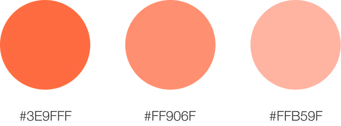 Primärfarben des CleverReach-Corporate-Designs: #3E9FFF, #FF906F, #FFB59F
