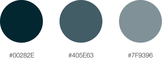 Primärfarben des CleverReach-Corporate-Designs in dunklen Petroltönen: #00282E, #405E63, #7F9396