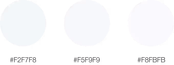 Sekundärfarben des CleverReach-Corporate-Designs in hellen Off-White-Tönen: #F2F7F8, #F5F9F9, #F8FBFB