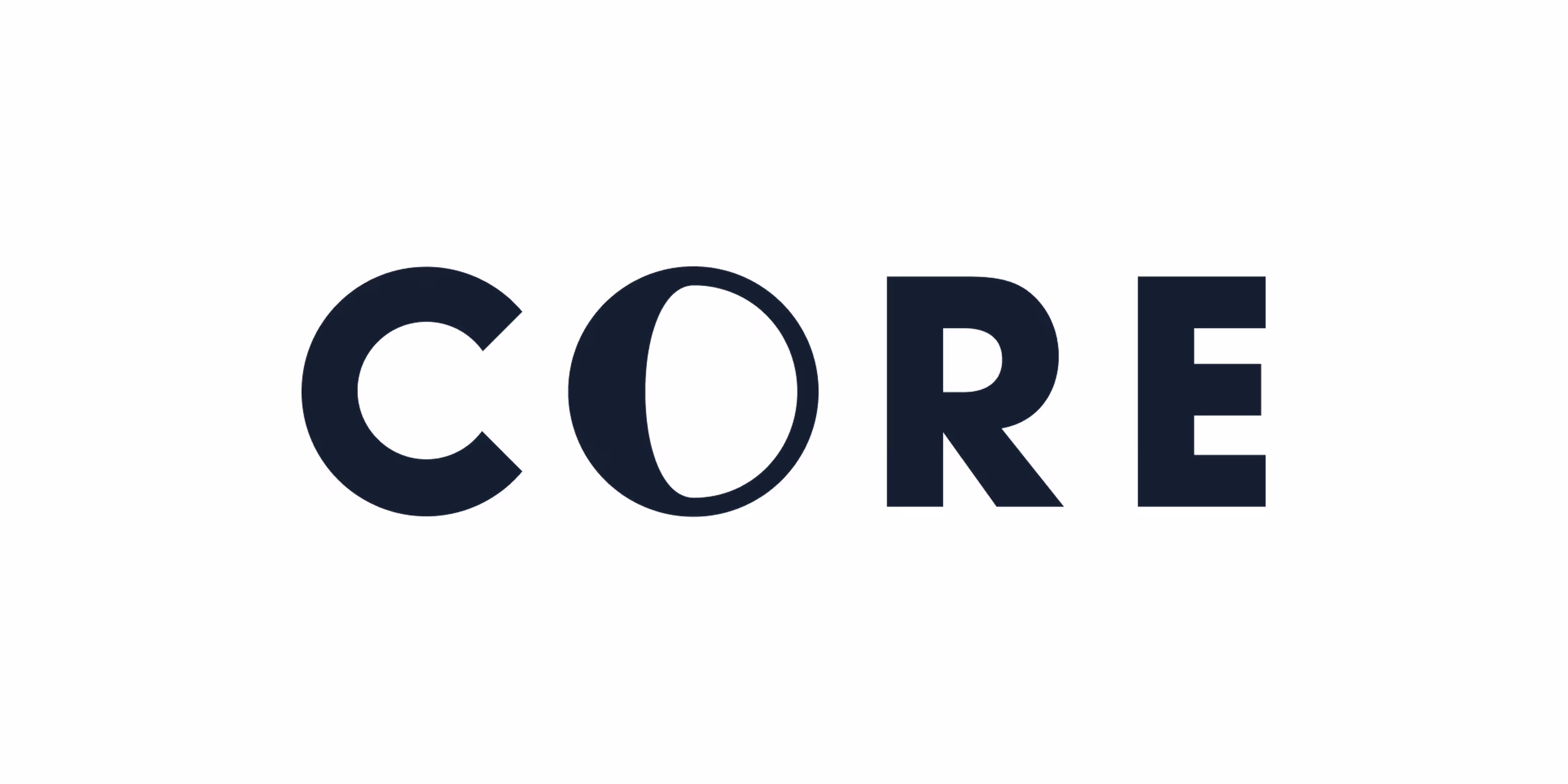 CORE-Wortmarke in dunklem Navy auf weißem Grund