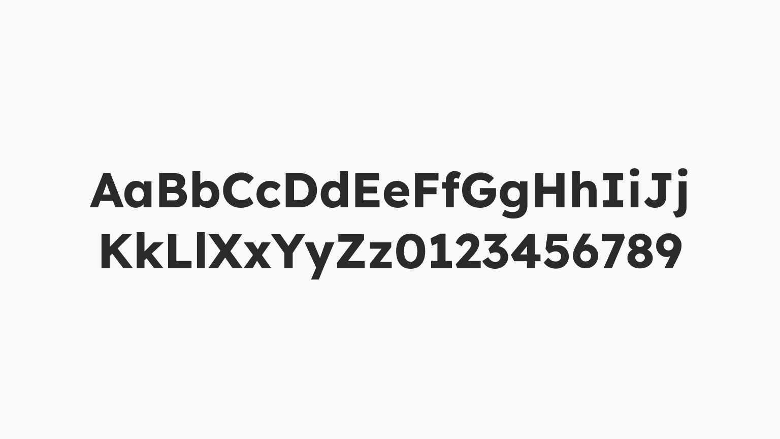 Schriftmuster Lexend Bold: Alphabet und Zahlen