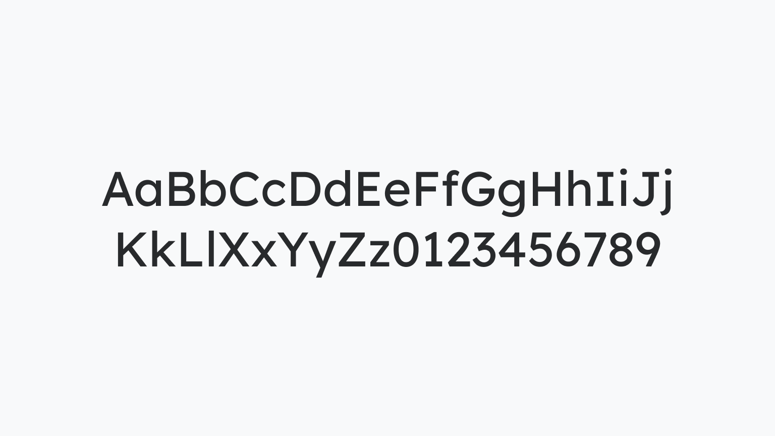 Schriftmuster Lexend Regular: Alphabet und Zahlen