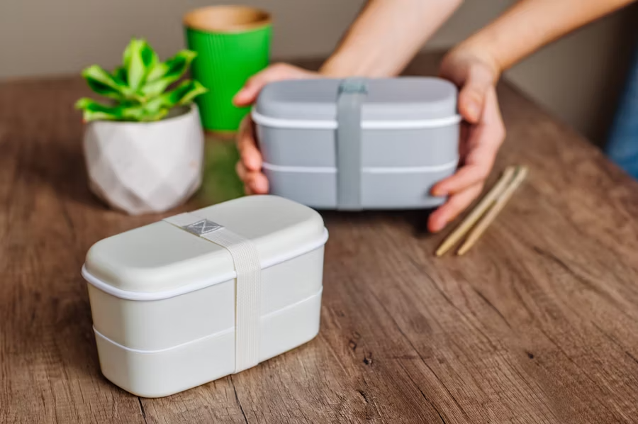 Boxen zum Mitnehmen von lunch, Brot oder Brötchen.